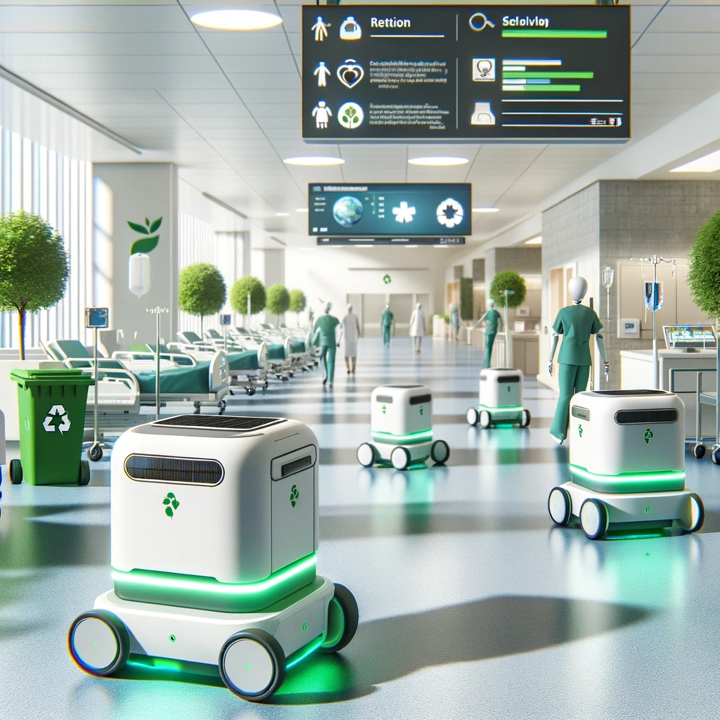 Roboter für mehr Nachhaltigkeit im Gesundheitswesen.