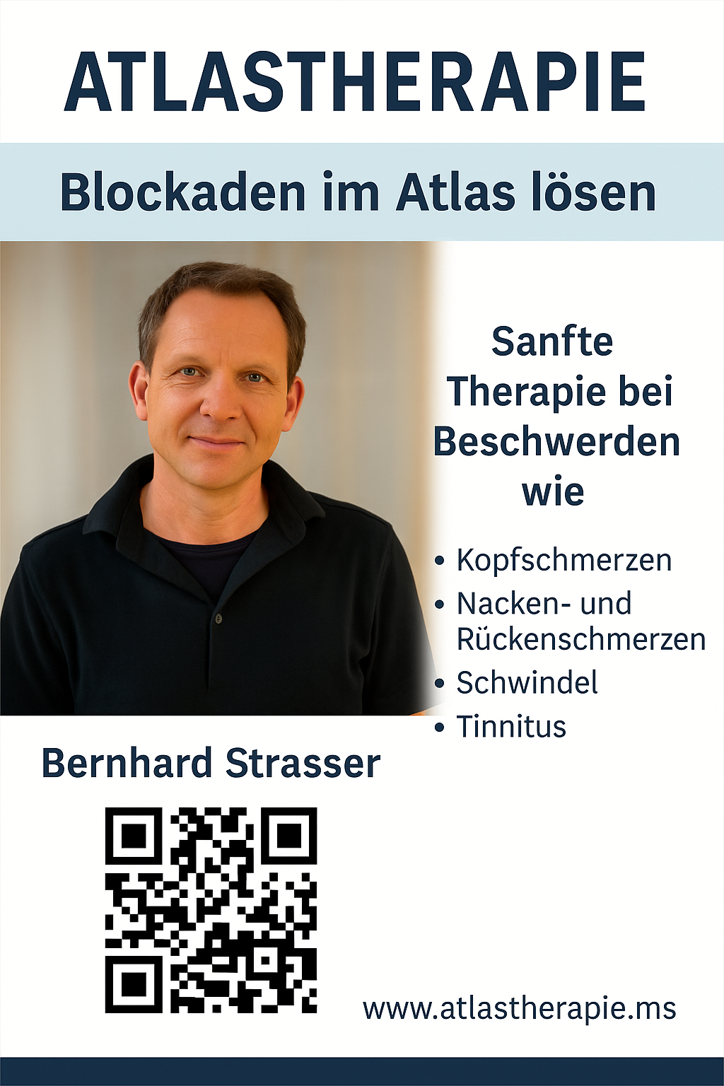 In unserer Osteopathiepraxis in Münster profitieren Sie von einer individuellen und auf Ihre Bedürfnisse zugeschnittenen Behandlung. Bernhard Strasser legt großen Wert auf eine ausführliche Anamnese und eine sorgfältige Untersuchung, um die Ursachen Ihrer Beschwerden zu ergründen. Die Atlastherapie wird hier als Teil eines umfassenden osteopathischen Konzepts angewendet, das darauf abzielt, die Selbstregulation Ihres Körpers nachhaltig zu fördern und Ihnen zu langfristiger Beschwerdefreiheit zu verhelfen.