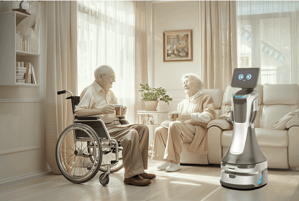 Pflegeroboter-Telepräsenzroboter-Pflege
